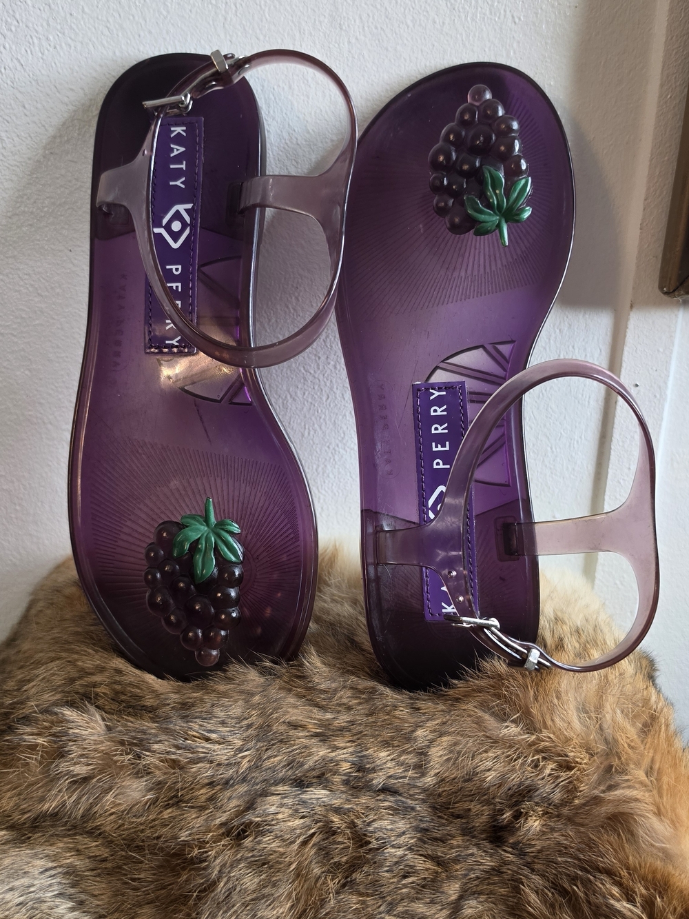 Katy Perry Collections Purple Jelly Ankle-Strap Sandals Size 6.5